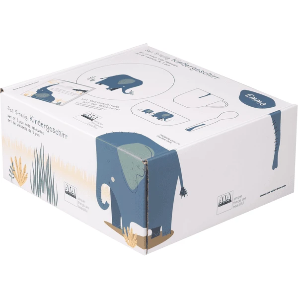 ASA Selection Kinderservies 5-delig Emma Olifant Wit Glanzend 2 ASA Selection Kinderservies 5-delig Emma Olifant Wit Glanzend - Afbeelding 2