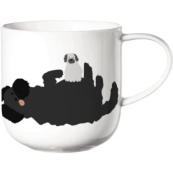 ASA Selection Mok Fluffy Dogs Wit Glanzend