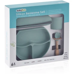 BabyJem Eetset Siliconen, Groen -Kleintje Luxe babyjem eetset siliconen groen a375327 3