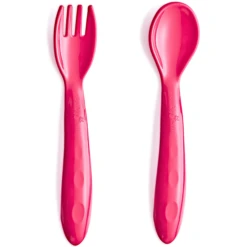 BabyJem Lepel- En Vorkenset 2 Stuks BPA Vrij Roze -Kleintje Luxe babyjem lepel en vorkenset 2 stuks bpa vrij roze a284050 3