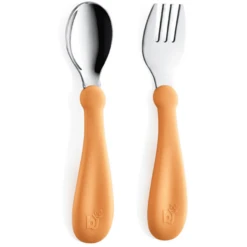 BabyJem RVS Vork En Lepel Oranje -Kleintje Luxe babyjem rvs vork en lepel oranje a282440 3