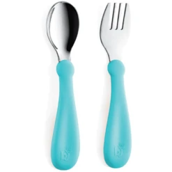 BabyJem RVS Vork En Lepel Turquoise