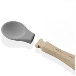 BabyJem Siliconenlepel Met Houten Handvat, Grijs -Kleintje Luxe babyjem siliconenlepel met houten handvat grijs a375310 2