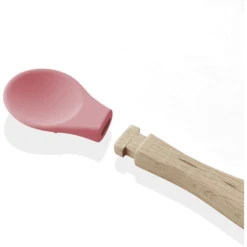 BabyJem Siliconenlepel Met Houten Handvat, Roze -Kleintje Luxe babyjem siliconenlepel met houten handvat roze a375312 2