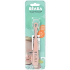 BEABA Ergonomische Siliconen Babylepel 1e Leeftijd Oud Roze -Kleintje Luxe beaba ergonomische siliconen babylepel 1e leeftijd oud roze a303185 4