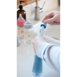 BEABA Flesborstel Met Silicone Borstelharen Blauw/grijs -Kleintje Luxe beaba flesborstel met silicone borstelharen blauw grijs a302686 3