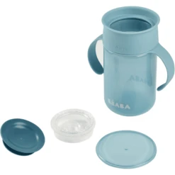BEABA ® Leerbeker 360° Blauw 340ml -Kleintje Luxe beaba leerbeker 360 blauw 340ml a409211 3
