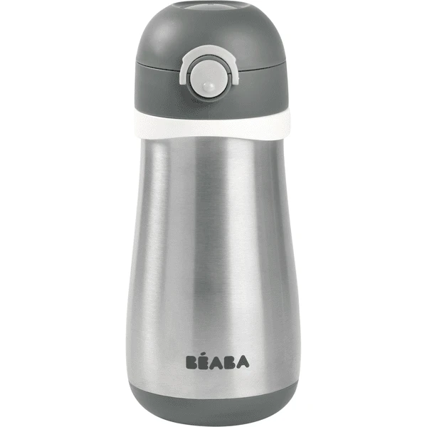 BEABA Roestvrij Stalen Rietjesbeker 350ml - Mineraal Grijs 5 BEABA Roestvrij Stalen Rietjesbeker 350ml - Mineraal Grijs - Afbeelding 5