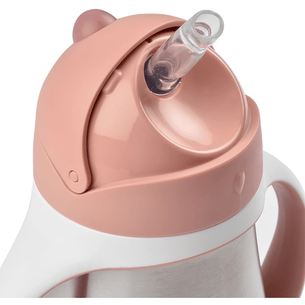BEABA Roestvrijstalen Rietjesbeker 250 Ml Oud Roze 3 BEABA Roestvrijstalen Rietjesbeker 250 Ml Oud Roze - Afbeelding 3