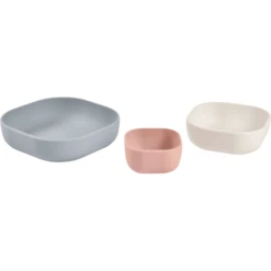 BEABA ® Set Van 3 Kommen, Velvet Grijs/ Cotton /lichtroze Gemaakt Van Silicone -Kleintje Luxe beaba set van 3 kommen velvet grijs cotton lichtroze gemaakt van silicone a409220 2