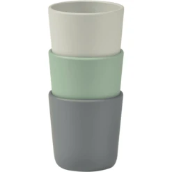 BEABA ® Set Van 3 Siliconenbekers, Grijs/ Saliegroen/ Velvet Grijs -Kleintje Luxe beaba set van 3 siliconenbekers grijs saliegroen velvet grijs a392955 2