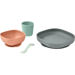 BEABA ® Silicone Servies Set - Mineraal, 4 Stuks -Kleintje Luxe beaba silicone servies set mineraal 4 stuks a364138 3