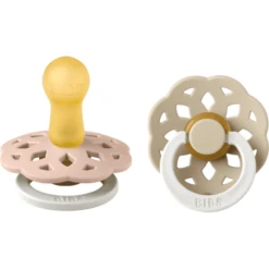 BIBS Fopspeen Boheme 6-18 Maanden, Blush & Vanille Night Glow -Kleintje Luxe bibs fopspeen boheme 6 18 maanden blush amp vanille night glow a353776 3