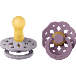 BIBS® Fopspeen Boheme 6-18 Maanden Fossil Grey & Mauve, 2st.