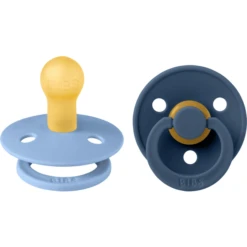 BIBS Fopspeen Colour Hemelsblauw En Steel Blauw 0-6 Maanden, 2 St.