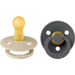 BIBS® Fopspeen Colour IJzer & Vanille 6-18 Maanden, 2 St. -Kleintje Luxe bibs fopspeen colour ijzer amp vanille 6 18 maanden 2 st a369834 1