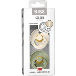 BIBS Fopspeen Colour Ivoor/Sage 0-6 Maanden, 2 Stuks. -Kleintje Luxe bibs fopspeen colour ivoor sage 0 6 maanden 2 stuks a320759 2