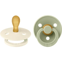 BIBSĀ® Fopspeen Colour Symmetrische Speen Sage & Ivory 0-6 Maanden, 2st.