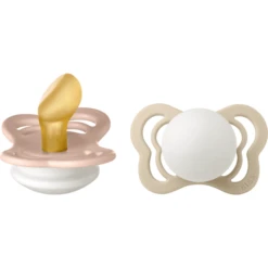 BIBS Fopspeen Couture Blush En Vanilla Glow Latex 0-6 Maanden, 2 Stuks.