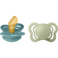 BIBS Fopspeen Couture Island Sea En Sage Latex 0-6 Maanden, 2 Stuks.