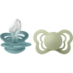BIBS Fopspeen Couture Island Sea En Sage Silicone 6-18 Maanden, 2 Stuks.