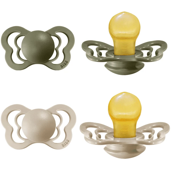 BIBS Fopspeen Couture Olive / Vanille Latex 6-36 Maanden, 4 St. 4 BIBS Fopspeen Couture Olive / Vanille Latex 6-36 Maanden, 4 St. - Afbeelding 4