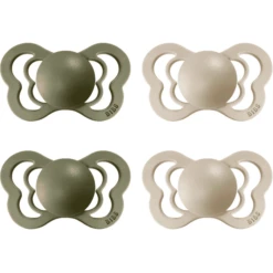 BIBS Fopspeen Couture Olive / Vanille Siliconen 0-6 Maanden, 4 St.