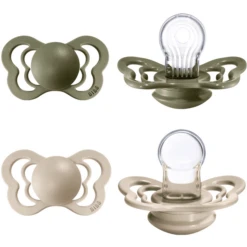 BIBS Fopspeen Couture Olive / Vanille Siliconen 0-6 Maanden, 4 St. -Kleintje Luxe bibs fopspeen couture olive vanille siliconen 0 6 maanden 4 st a321176 3