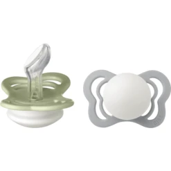 BIBS Fopspeen Couture Sage En Cloud Glow Silicone 0-6 Maanden, 2 Stuk