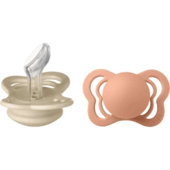 BIBS Fopspeen Couture Vanille / Peach Siliconen 0-6 Maanden, 2 Stuks.