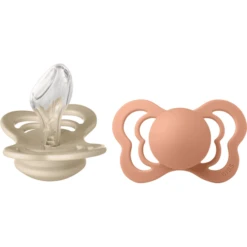 BIBS Fopspeen Couture Vanille / Peach Siliconen 6-36 Maanden, 2 Stuks.