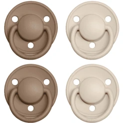 BIBS Fopspeen De Lux Vanille / Donkere Eik 0-36 Maanden, 4 St.