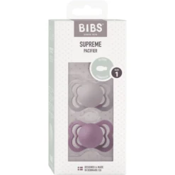 BIBS® Fopspeen Supreme Fossil Grey & Mauve Silicone 0-6 Maanden, 2st. -Kleintje Luxe bibs fopspeen supreme fossil grey amp mauve silicone 0 6 maanden 2st a379253 2