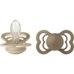 BIBS Fopspeen Supreme Vanille/Donkere Oak Silicone 6-36 Maanden, 2 Stuks