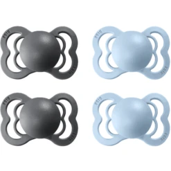 BIBS Fopspenen Supreme Baby Blauw / IJzer Siliconen 6-36 Maanden, 4st. -Kleintje Luxe bibs fopspenen supreme baby blauw ijzer siliconen 6 36 maanden 4st a321161 4