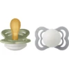 BIBS Nacht Fopspeen Supreme Sage En Cloud Glow Latex 0-6 Maanden, 2 Stuks.