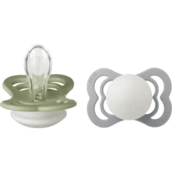 BIBS Siliconen Fopspeen Supreme 0-6 Maanden, Sage En Cloud Glow 2 St.