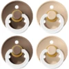 BIBS Soother Colour Donkere Eik / Vanille Night 6-18 Maanden, 4 St.