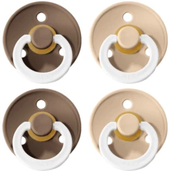 BIBS Soother Colour Donkere Eik / Vanille Night 6-18 Maanden, 4 St.