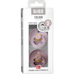 BIBS Soother Colour Dusky Lilac / Heather 6-18 Maanden, 2 Stuks. -Kleintje Luxe bibs soother colour dusky lilac heather 6 18 maanden 2 stuks a320783 1