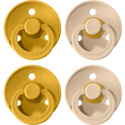 BIBS Soother Colour Mosterd / Vanille 0-6 Maanden, 4 St. -Kleintje Luxe bibs soother colour mosterd vanille 0 6 maanden 4 st a321067 3