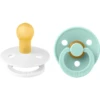 BIBS Soother Colour White /Mint 0-6 Maanden, 2 Stuks.