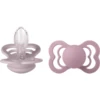 BIBS Soother Supreme Dusky Lilac / Heather Silicone 6-36 Maanden, 2 Stuks.
