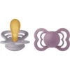 BIBS® Soother Supreme Fossil Grey & Mauve Latex 6-36 Maanden, 2 Stuks.