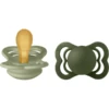 BIBS Soother Supreme Sage / Hunter Green Latex 0-6 Maanden, 2 Stuks.