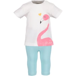 BLUE SEVEN Girls Set Van 2 T-Shirt + Capri-broek Wit