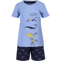BLUE SEVEN Girls Set Van 2 T-shirt + Shorts Lichtblauw