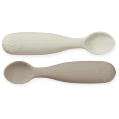 Cam Cam Copenhagen Cam Cam® COPENHAGEN Siliconen Lepel Bloem, Licht Sand /Aarde, Set Van -Kleintje Luxe cam cam copenhagen siliconen lepel bloem licht sand aarde set van a371046 2