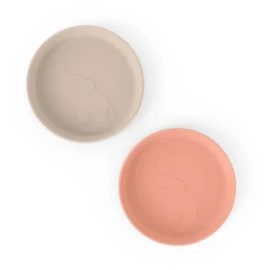 Done By Deer ™ Bord Kiddish 2-pack Elphee Sand /Coral -Kleintje Luxe done by deer bord kiddish 2 pack elphee sand coral a341387 3