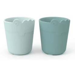 Done By Deer ™ Drinkbeker Kiddish 2-Pack Croco Blauw -Kleintje Luxe done by deer drinkbeker kiddish 2 pack croco blauw a341374 4